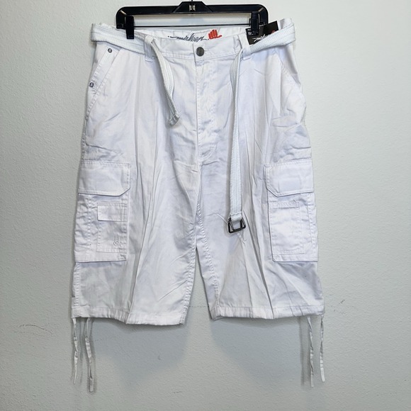 Miskeen Other - Miskeen Originals Baggy Y2K White Cargo Shorts NWT Size 38